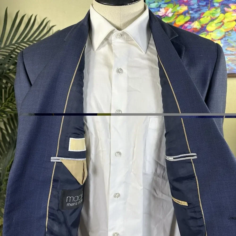Michael Kors Men 42L sport coat blazer Wool Tone/Tone Glenn Plaid